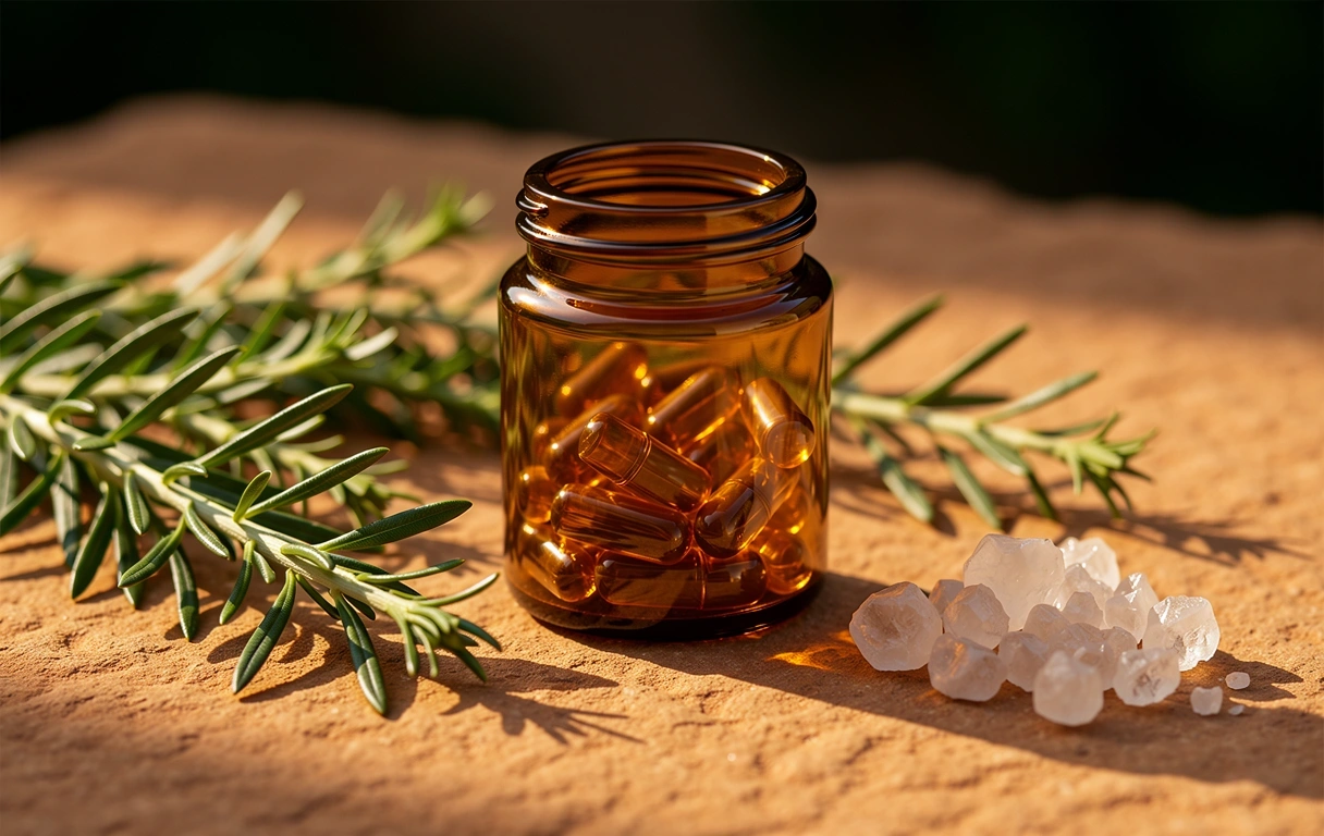 Apothecary artifact and botanical stems